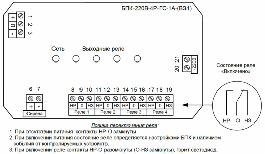 Блоки питания-коммутации БПК-220В-4Р, БПК-12/24В-2Р, БПК-12/24В-5Р (СИ СЕНС)