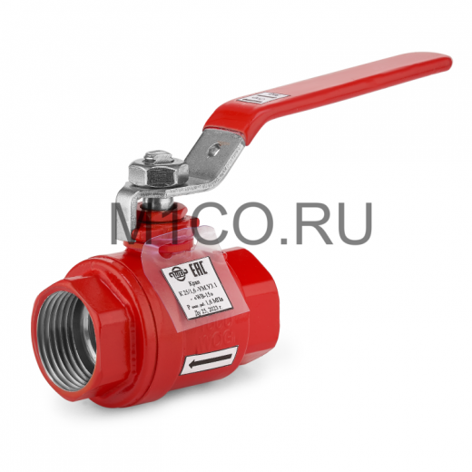 Кран шаровый муфтовый полнопроходной WB-15 Ду25 (1") PN16, красный